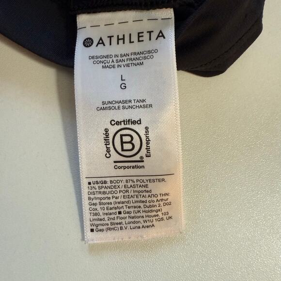 Athleta Sunchaser Black Tank Top Camisole Size L | Stretch Athletic Layer - Picture 3 of 8